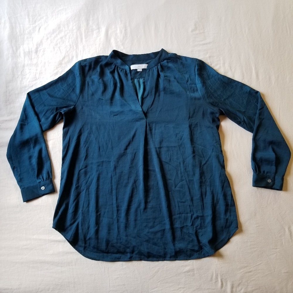 LOFT maternity split neck top